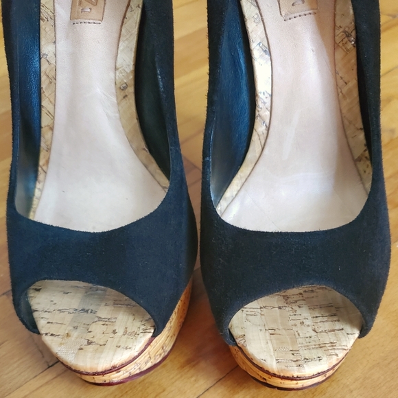 SCHUTZ Charlotte Suede Peep Toe Platform Pump, 40 - Picture 11 of 12